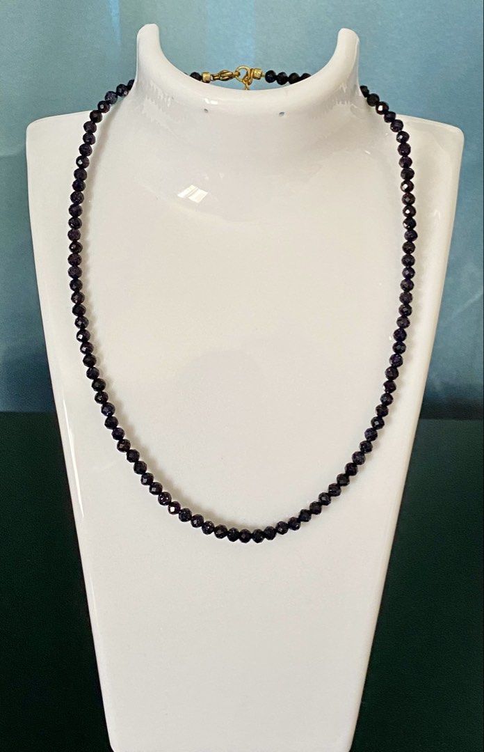 Blue Sandstone Choker Necklace (Category: Necklaces) located in Pasig City. Submitted by talaversify (Listing ID 1459174265, Image 2). Description: Semi-precious stone: Blue Sandstone Stone size: 4mm faceted Necklace length: 15” to 17” 💠 Natural stone 💠.