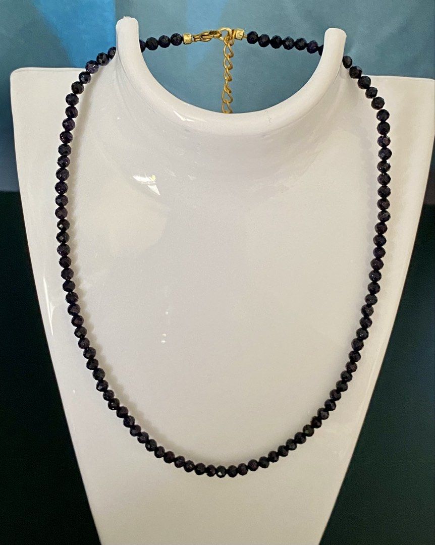 Blue Sandstone Choker Necklace (Category: Necklaces) located in Pasig City. Submitted by talaversify (Listing ID 1459174265, Image 1). Description: Semi-precious stone: Blue Sandstone Stone size: 4mm faceted Necklace length: 15” to 17” 💠 Natural stone 💠.