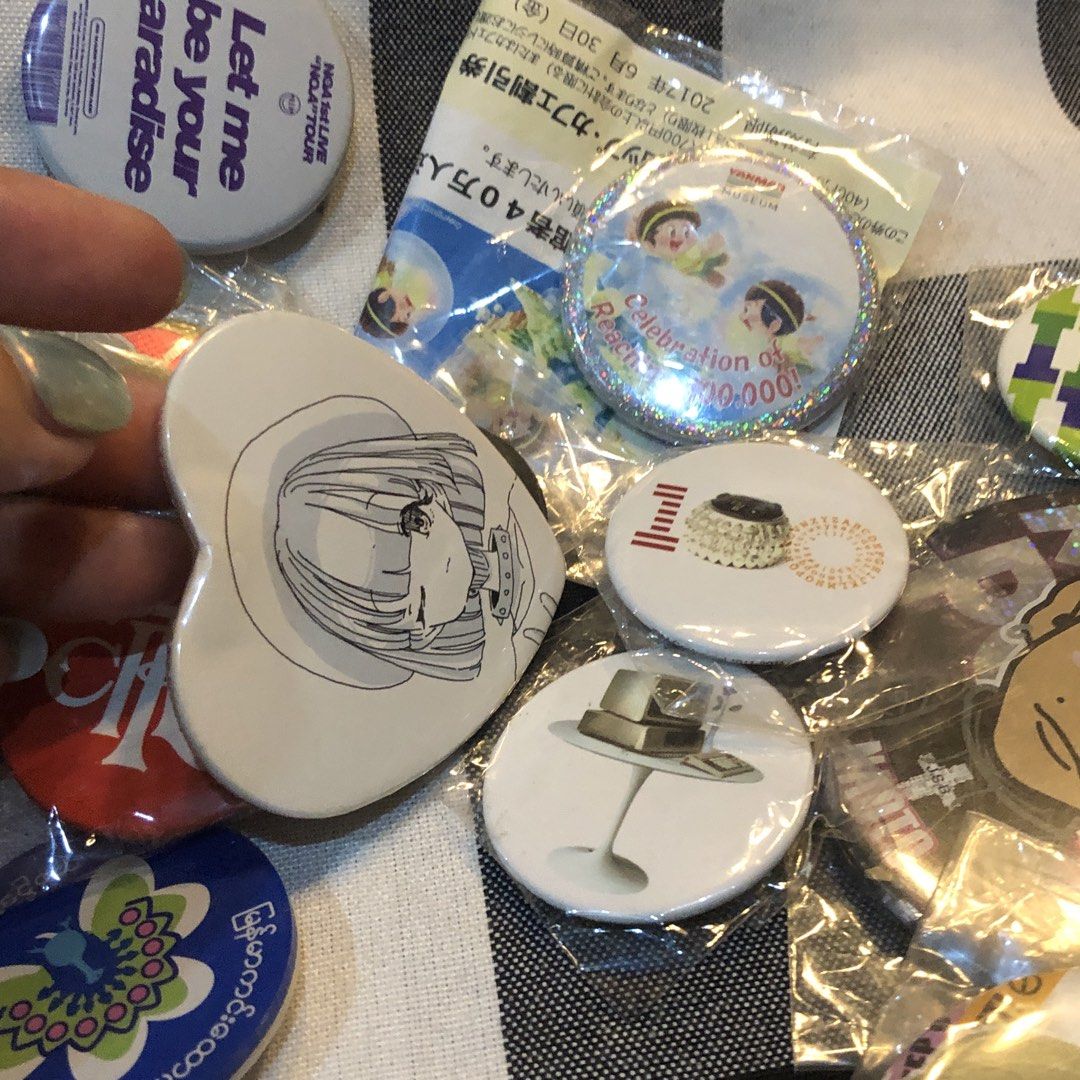 Bundle Badge Pins Assorted (Category: Handmade Craft) located in Quezon City. Submitted by kitsune.treasures (Listing ID 1459160502, Image 3). Description: *First to pay policy! *1 day reservation only. Failure to pay on time, auto cancel. 📍Quezon City * MOD: J&T | Lalamove * MOP: GCASH | BPI 📦ON HAND AND READY TO SHIP! CONDITION: WHAT YOU SEE IS WHAT YOU GET. Dimensions: Kindly check the photos for the actual measurements. Please check all the
