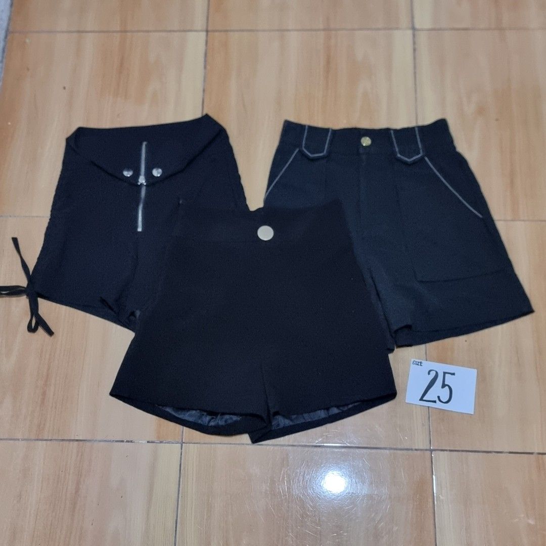 Bundle of 3 Black Shorts (Category: Shorts) located in Diffun. Submitted by declutteredbyJill (Listing ID 1459089120, Image 1). Description: - 3 pairs of black shorts included. - Size 25. - Ideal for everyday casual wear..