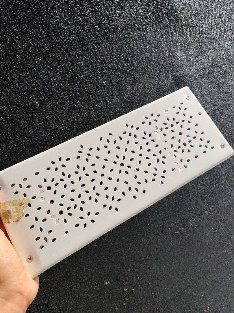Bundle of 4 - White Perforated Metal Shelf Insert (Category: Shelves, Cabinets & Racks) located in Quezon City. Submitted by zs.onlinehub (Listing ID 1459178417, Image 1). Description: - White metal shelf insert - Decorative perforated pattern - Approx. 15 inches x 7 inches - Visible screws on edge - Some tape residue on bottom edge - Ideal for storage or decorative use pm me for more picture .