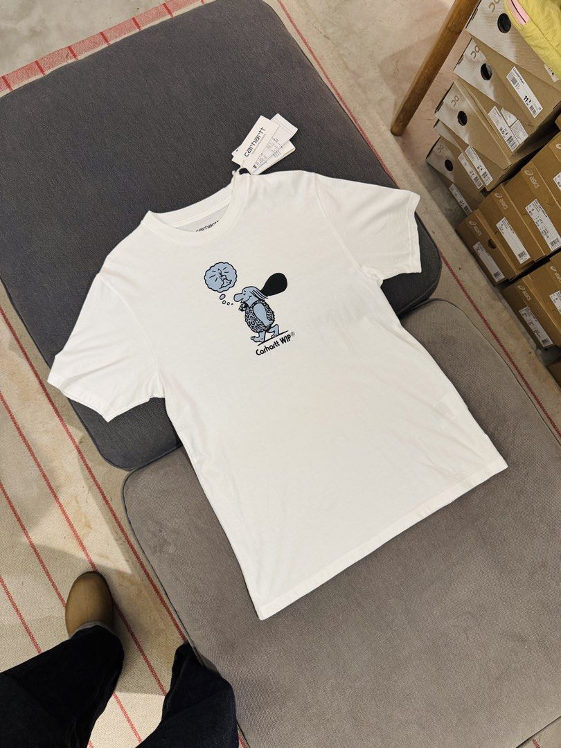 Carhartt WIP Original Thought (Category: Tshirts & Polo Shirts ) located in Makati City. Submitted by jabuber (Listing ID 1459241323, Image 1). Description: Carhartt WIP Original Thought White Size: Small Dimensions: 19 inches width 27 inches length Brandnew complete with tags Price: 3300 For delivery or for meet up (step on soles/cafe 2118 Leon Guinto Street Malate Manila) .