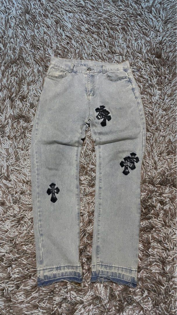 CHROME HEARTS PANTS (Category: Jeans) located in Nagcarlan. Submitted by chrollo_lucilfer (Listing ID 1459263754, Image 1). Description: CHROME PANTS 32-34 W 41 L 10 LEG OPEN 7 HEM.