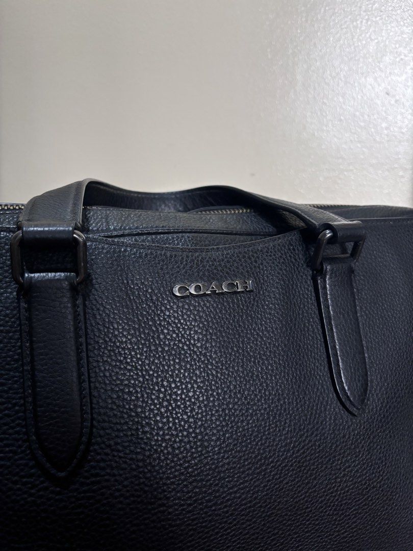 Coach Graham Structured Briefcase (Category: Luxury Bags & Wallets) located in Quezon City. Submitted by knthrift (Listing ID 1459119127, Image 2). Description: Coach Graham Structured Briefcase Pebble Leather • Original Price: ₱22,500 (sale price) • RFS: Upgrading • No dust bag and paper bag • Location: Veterans Village, Quezon City • Available for pick-up only • Send me a PM for a video of the bag.