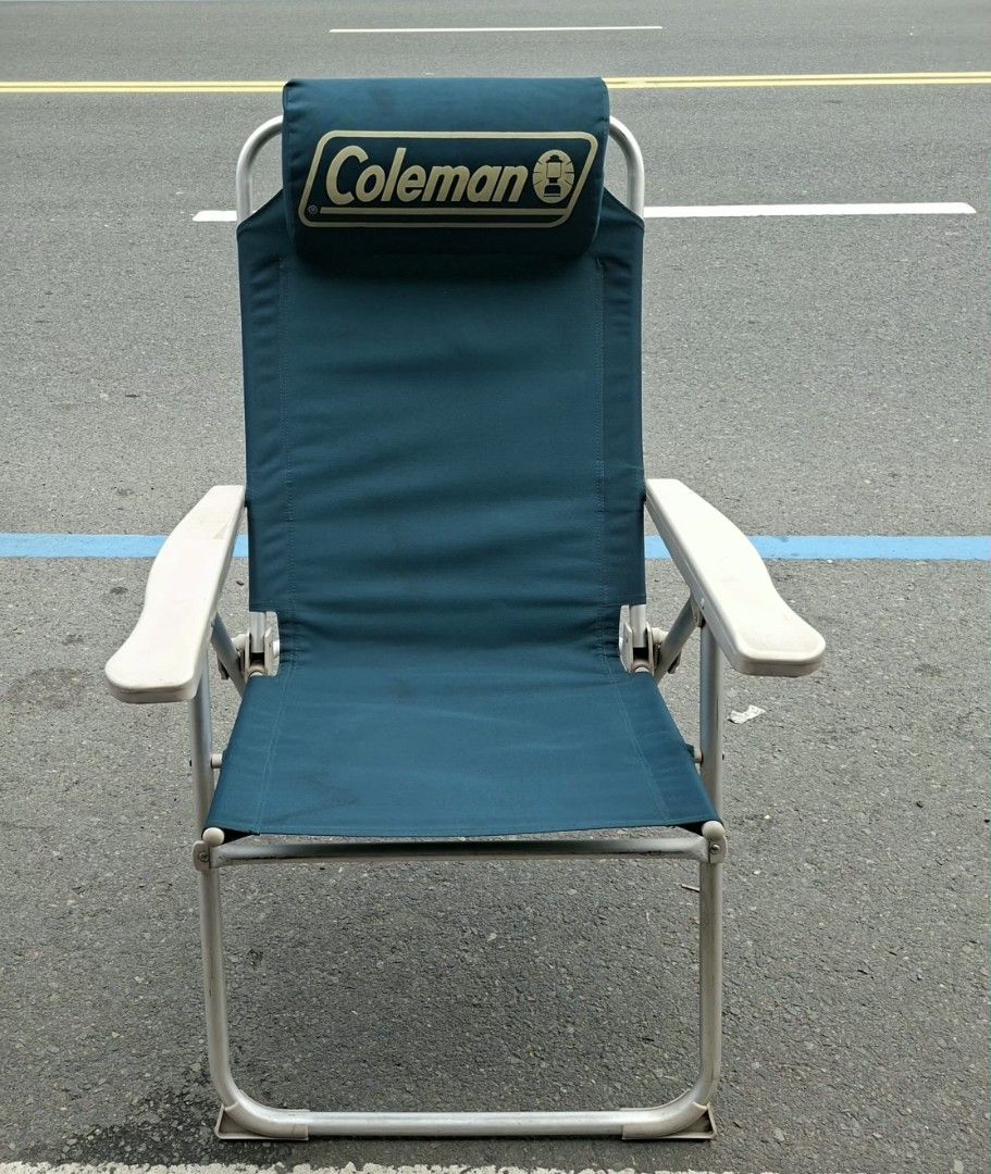 Coleman Folding Camping Chair Teal (Category: Hiking & Camping) located in Manila. Submitted by glydelmalu86312 (Listing ID 1459129124, Image 2). Description: - Classic teal Coleman camping chair - Folds up for easy transport - Padded headrest for extra comfort - Sturdy metal frame - Light beige armrests - Ideal for camping, beach trips, or backyard lounging.