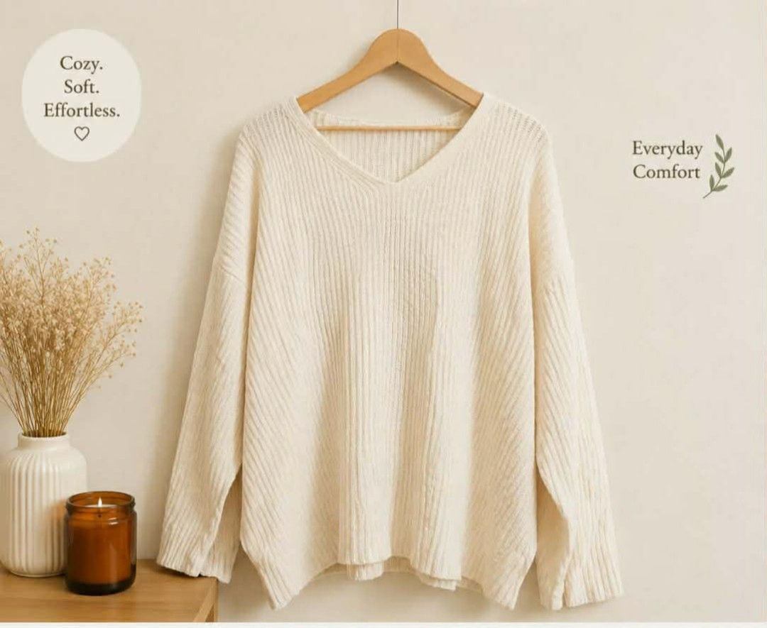 Cream Knit Sweater (Category: Coats, Jackets and Outerwear) located in Manila. Submitted by thrifters2600 (Listing ID 1459133249, Image 1). Description: O Soft & cozy knit material Relaxed & comfortable fit Lightweight & breathable Minimal & easy to style Perfect for everyday wear · Color: Cream · Size: M-L (Fits Medium to Large) ·Material: Knit / Acrylic Blend ·Condition: Preloved, Great Condition Gentle wear, lots of love left.