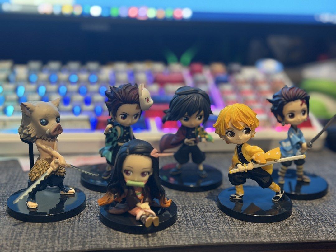 Demon Slayer Chibi Figurines Set Qposket mini (Category: Figurines & Statues) located in Manila. Submitted by zupershan (Listing ID 1459212572, Image 1). Description: - Set of 5 Demon Slayer Chibi Figurines - Includes: Tanjiro, Nezuko, Inosuke, Zenitsu, and Giyu - Perfect for any Demon Slayer fan! - Sold as a complete set.