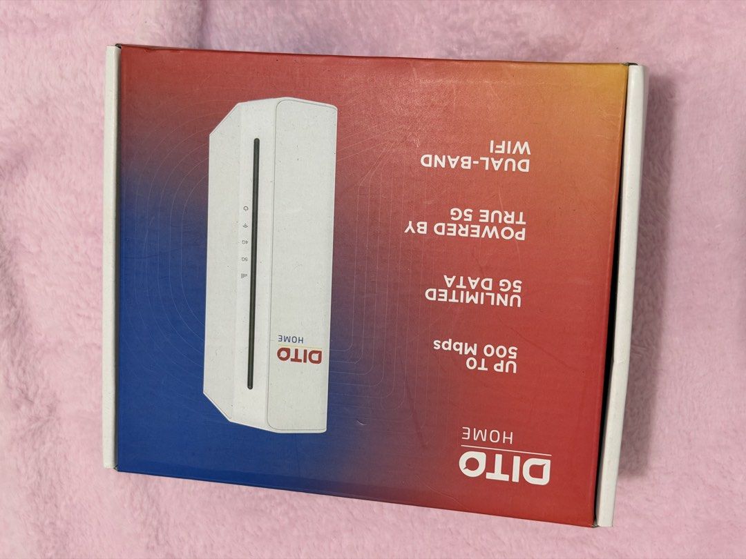 DITO Home Wowfi Modem - True 5G Powered (Category: Networking) located in Navotas City. Submitted by Tintin2509 (Listing ID 1459231245, Image 1). Description: Get unlimited 5G data with this DITO Home modem. It's powered by True 5G and offers speeds up to 500 Mbps. Dual-band WiFi included. Easy setup process. Just plug in your SIM and power it up. Connect your device to the modem's WiFi. Instructions on how to change your WOWFI name and password 