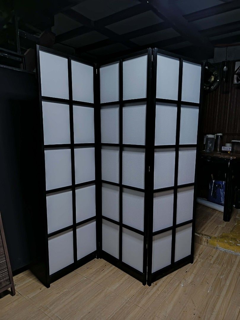 DIVIDER WALL FOLDABLE (Category: Other Home Furniture) located in Taytay. Submitted by jhuvy_ (Listing ID 1459188983, Image 3). Description: Transform your space with this elegant Japanese inspired divider partition!✨ Perfect for adding privacy, creating separate areas, or enhancing your home with a minimalist and modern aesthetic. Its foldable design makes it easy to move, store, and position anywhere you need. 🪵 Material: Wooden Native / Fabri