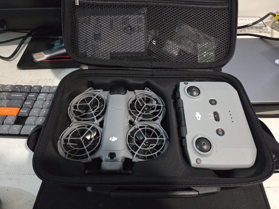 DJI Neo 2 Fly More Combo (Category: Drones) located in Iba. Submitted by kamira.ni.rosi (Listing ID 1459160795, Image 1). Description: DJI Neo 2 - Weight: 151–160 g - Flight Time: ~19 minutes (per battery) x 3 - Camera: 1/2‑inch CMOS, 12 MP, 4K up to 100 fps - Stabilization: 2‑axis gimbal + RockSteady EIS - Max Range: 7 km - Storage: 49 GB internal - Obstacle Avoidance: Omnidirectional vision + infrared + laser radar - Wind Resistance: Level 5 (1