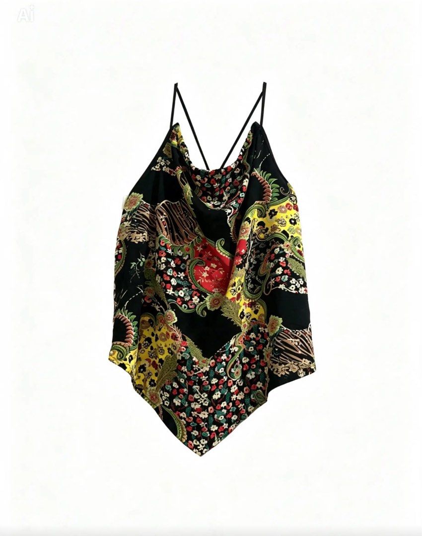 DOLCE GABBANA (Category: Sleeveless) located in Davao. Submitted by sart0ria85 (Listing ID 1459265894, Image 1). Description: One size fits all Tank top in an adjustable printed design. 100% COTTON. MADE IN ITALY 🇮🇹 Free size (small-xlarge) Adjustable, garterized. EXCELLENT CONDITION (94/100).