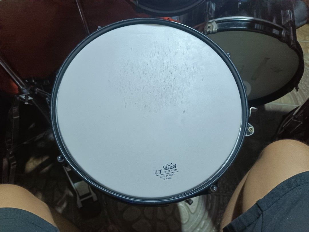 DRUM ITEMS FOR SALE (Category: Musical Instruments) located in Manila. Submitted by warmfish.8a7f35 (Listing ID 1459232025, Image 3). Description: drum items for sale: 4.5k: mosico delta stacker 16" 1k: rj 12" junior snare drum (with issue, check photo) 450: remo ut ambassador 12" head pm is the key to our victory 🙌🏻.