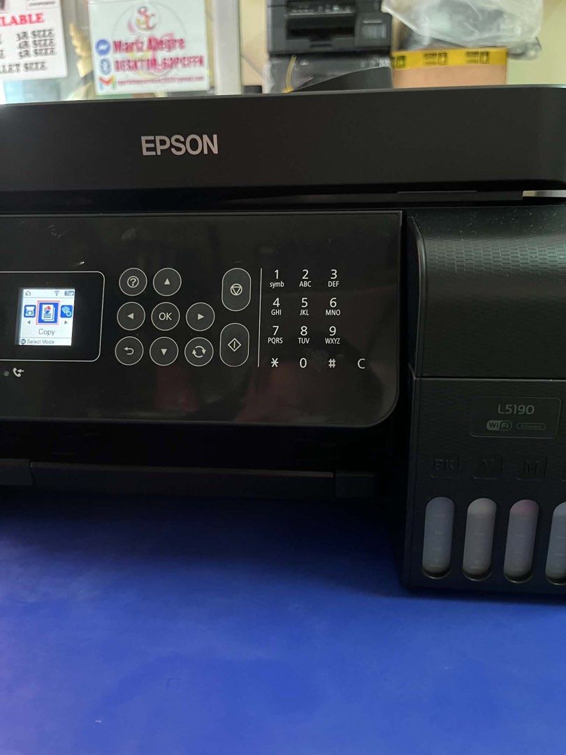 EPSON L5190 ALL IN ONE 1 PRINTER (Category: Printers, Scanners & Copiers) located in Malolos. Submitted by swatchandslayph (Listing ID 1459148872, Image 1). Description: EPS0N L5190 ALL IN 1 PRINTER 5,800 Print up to legal size Scan up to legal size Xerox up to legal size with ADF WIFI ( pwede iconnect sa CP ) BORDERLESS Ready to use ‎with ink inside ‎with USB cord & power cord ‎with 3 months service warranty Paki dala na po yung laptop if ever p
