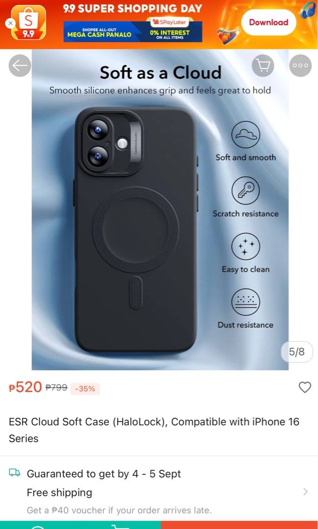ESR cloud soft case for iphone 15 pro (Category: Cases & Sleeves) located in Cabanatuan. Submitted by lovelyaly (Listing ID 1459188164, Image 1). Description: .