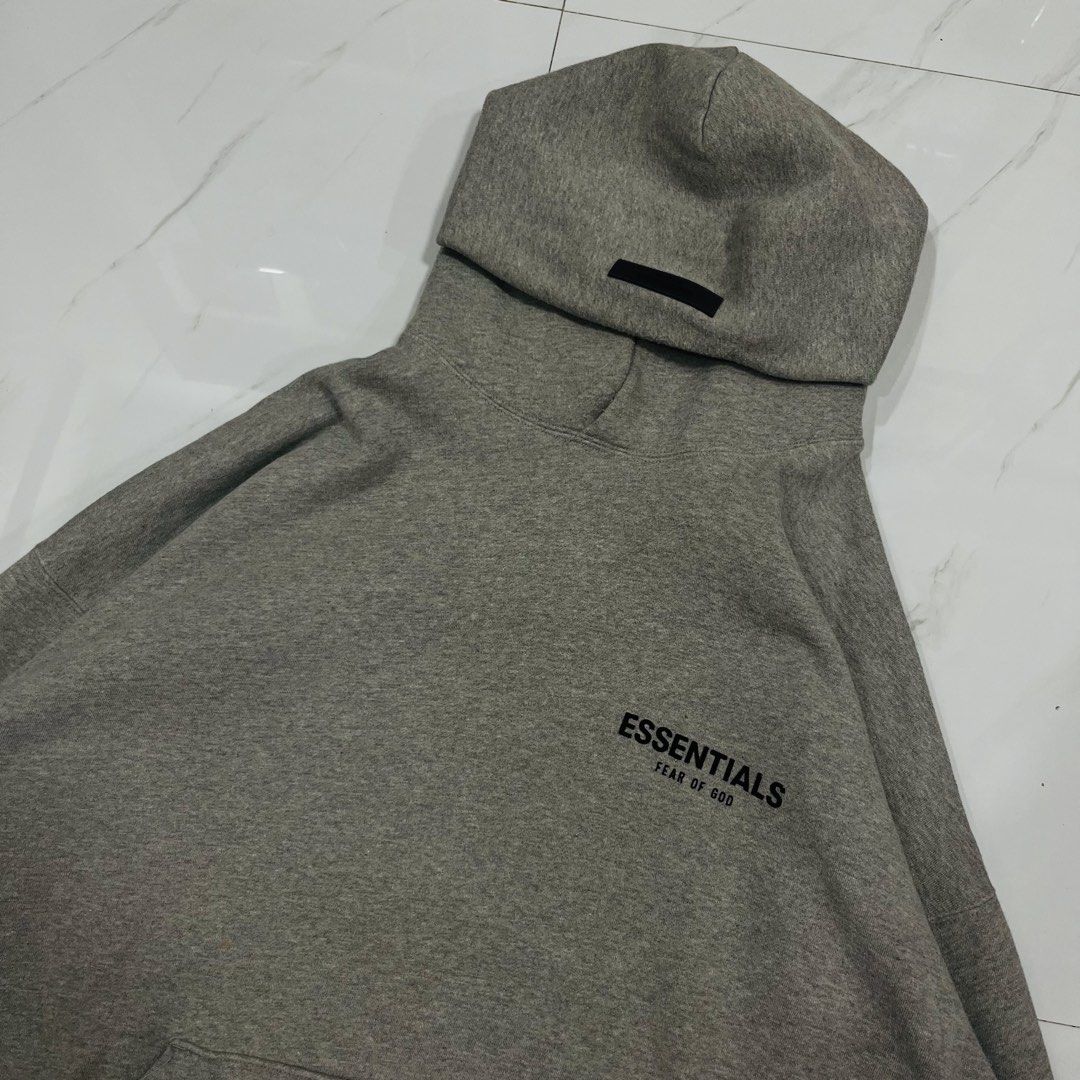 ESSENT!ALS DARK OATMEAL HOODIE (AUTHENTIC) (Category: Hoodies) located in Lucena. Submitted by marklazyy (Listing ID 1459241377, Image 3). Description: ESSENT!ALS DARK OATMEAL HOODIE✨ -Excellent Condition -Size : XL -Pit to pit "28" -Length "30" -No issue (need wash only).
