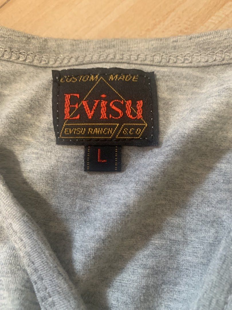 EVISU LONG SLEEVE HENLEY SLEEPWEAR (Category: Longsleeves) located in Calasiao. Submitted by beardmodefinds0707 (Listing ID 1459115699, Image 2). Description: EVISU LONG SLEEVE HENLEY SLEEPWEAR LARGE ON TAG 17x25 VERY GOOD CONDITION NEED WASH 9.3/10 COLOR RATE.