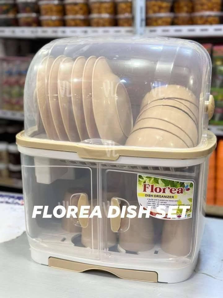 Florea Dish Cabinet Set (Category: Other Kitchenware & Tableware) located in Manila. Submitted by yzcartph (Listing ID 1459208083, Image 1). Description: FLOREA DISH SET 6PCS PLATE 6PCS BOWL 6PCS BASO.