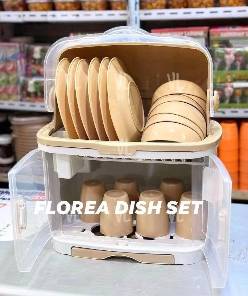Florea Dish Cabinet Set (Category: Other Kitchenware & Tableware) located in Manila. Submitted by yzcartph (Listing ID 1459208083, Image 3). Description: FLOREA DISH SET 6PCS PLATE 6PCS BOWL 6PCS BASO.