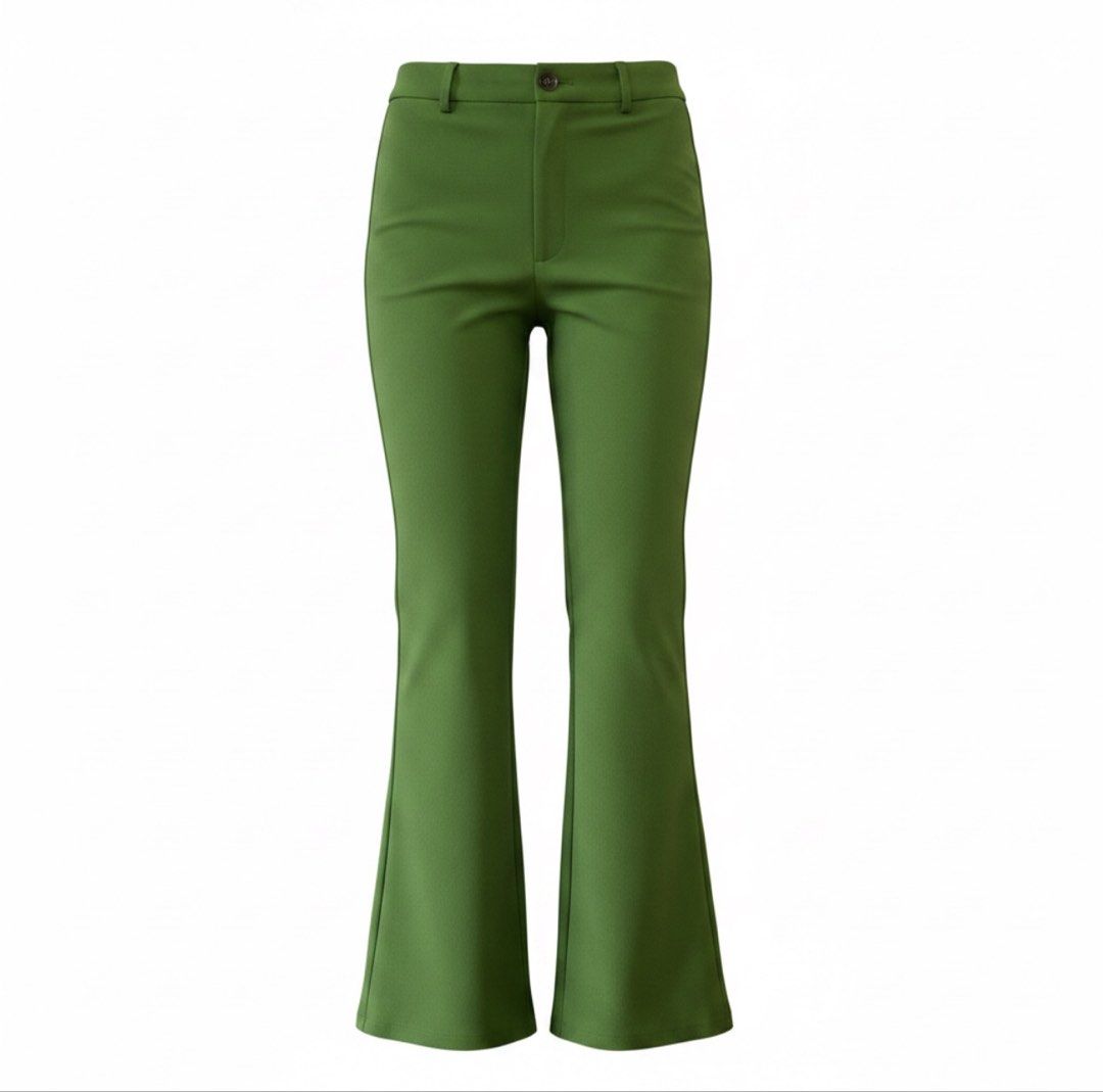 Gu Women Green Flared Pants - Small (Category: Other Bottoms) located in Quezon City. Submitted by relovedbyms.o (Listing ID 1459133771, Image 2). Description: GU Women Flared Pants Color: Green Size: Small Waist: 24-26 in. Length: 37 in. Condition: In very good condition Flaws: No visible flaws. MOP: Gcash/Maya Please note that color may vary due to lighting. *Preloved item/Thrifted..