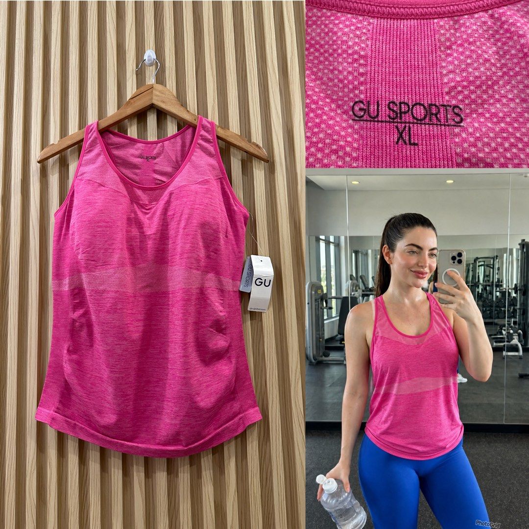 GU work out tank top (Category: Blouses) located in Binan City. Submitted by tag_deluxe (Listing ID 1459167931, Image 1). Description: XL on tag fit m-l.