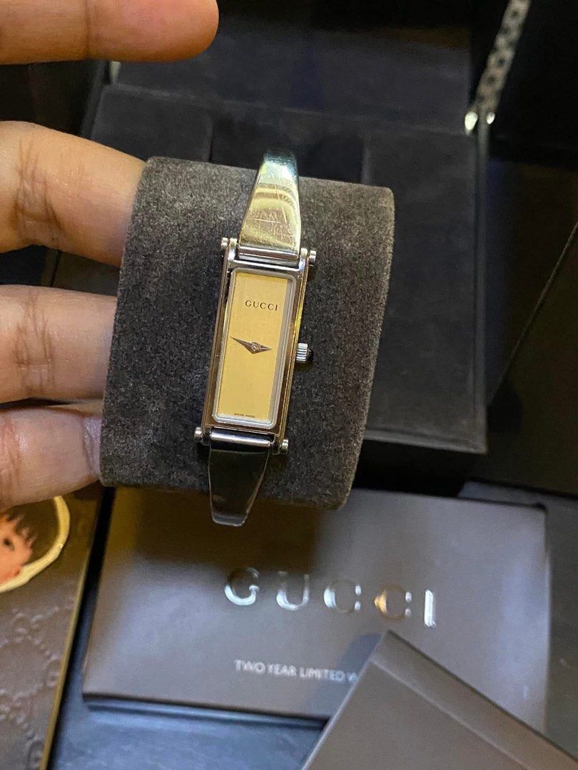Authentic Gucci 1500L Watch (Category: Luxury Watches) located in Bulacan. Submitted by leichiccc (Listing ID 1459205839, Image 2). Description: Original Gucci 1500L Watch, bought in Japan nawala na yung orig box has signs of use money-back guarantee if proven fake..