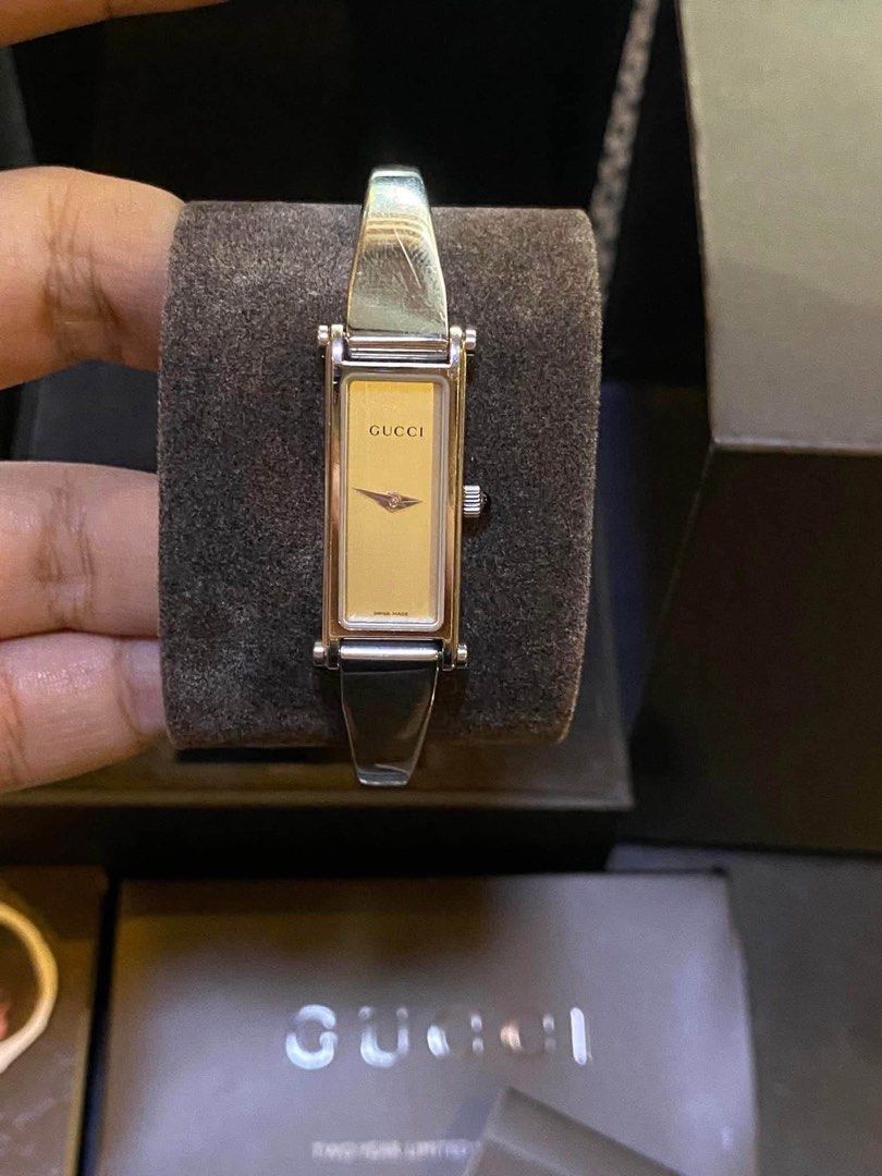 Authentic Gucci 1500L Watch (Category: Luxury Watches) located in Bulacan. Submitted by leichiccc (Listing ID 1459205839, Image 1). Description: Original Gucci 1500L Watch, bought in Japan nawala na yung orig box has signs of use money-back guarantee if proven fake..