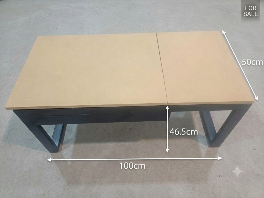 Heavy duty lift top expandable coffee table (Category: Tables & Sets) located in Sorsogon. Submitted by bookpeddler (Listing ID 1459184535, Image 1). Description: This heavy duty lift top coffee table is a DIY project with lolo who is a welder. He continues to be active in his sunset years and I hope to be able to co-design more projects with him during this time. I have limited space in my apartment so I am selling this table he made for me. It 