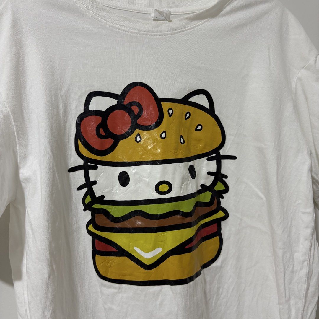 Ktees Hello Kitty Burger Shirt (Category: Shirts) located in Bulacan. Submitted by laleesa_ (Listing ID 1459206816, Image 2). Description: Like new No crack print .