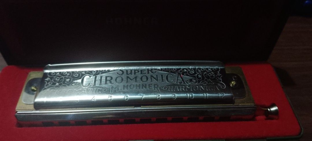 Hohner Super Chromonica 270 Harmonica Made in Germany (Category: Musical Instruments) located in Batangas. Submitted by baning_finds (Listing ID 1459185552, Image 2). Description: - Hohner Super Chromonica 270 Chromatic Harmonica - Made in Germany - Original green case with red velvet lining included - Ideal for all harmonica players - Feel free to ask questions!.