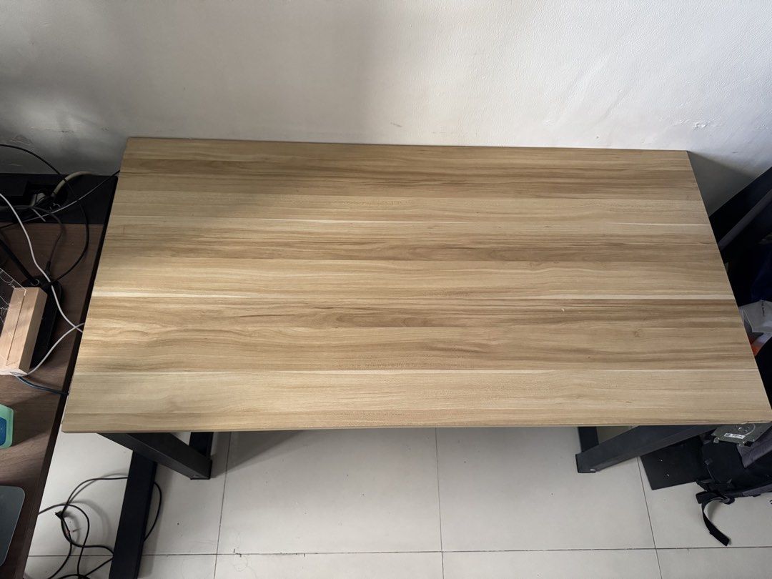 Home Office Desk Walnut Desktop Black Stand (Category: Tables & Sets) located in Manila. Submitted by jonxdc (Listing ID 1459140199, Image 3). Description: READ Used Home Office Desk with Walnut Desktop and Black Stand for Work from home setup Size: 120x60x70 cm RFS: Decluttering/Not using Minor issues: - Slight chippings in the sides of the table - Slight wobbling when shaken excessively > Price is negotiable > Accepting Gcash/Bank Transfer as P