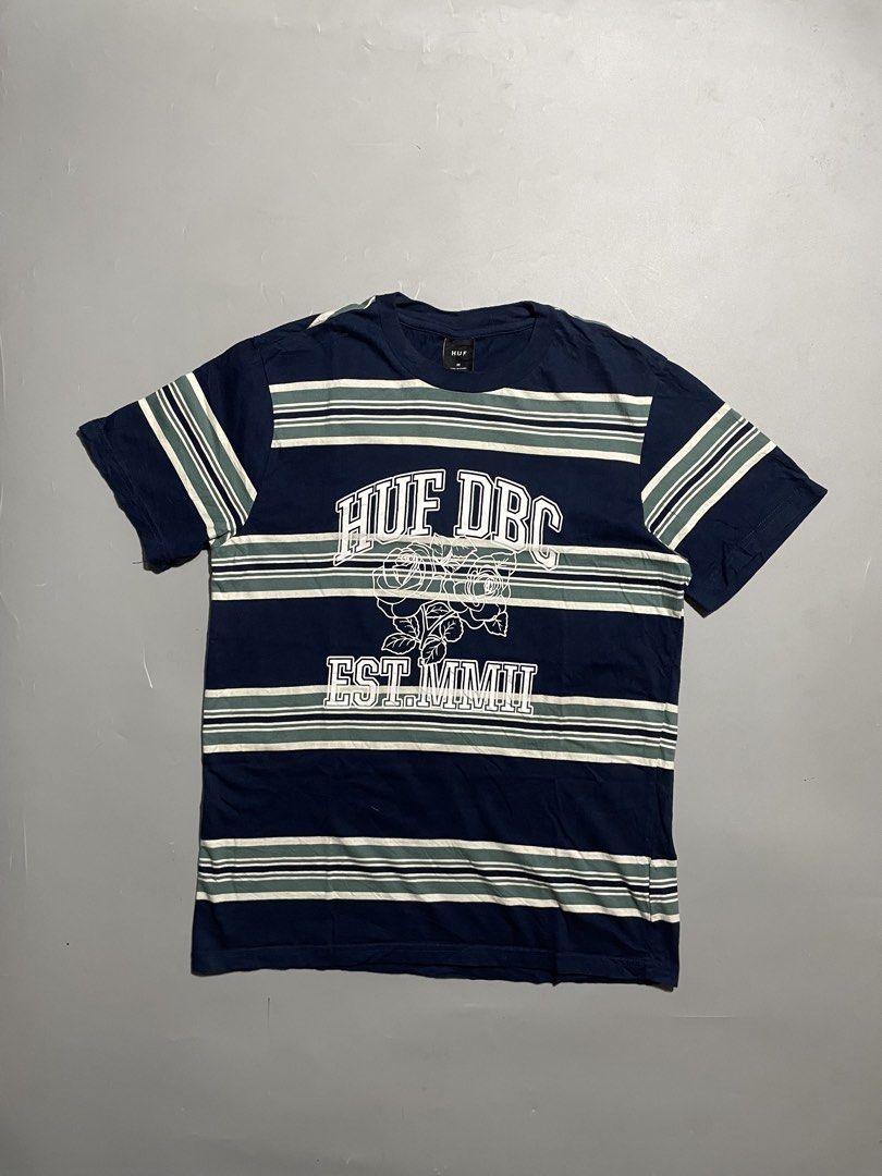 HUF x DBC Striped T-Shirt (Category: Tshirts & Polo Shirts ) located in Taguig. Submitted by sellnbustle (Listing ID 1459197896, Image 1). Description: HUF x DBC Striped T-Shirt Size Medium 20x27 Authentic Like new condition.