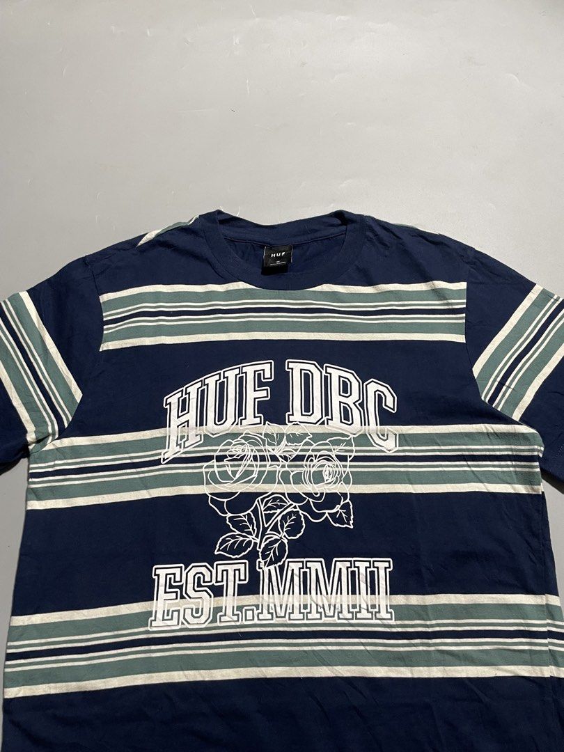 HUF x DBC Striped T-Shirt (Category: Tshirts & Polo Shirts ) located in Taguig. Submitted by sellnbustle (Listing ID 1459197896, Image 3). Description: HUF x DBC Striped T-Shirt Size Medium 20x27 Authentic Like new condition.