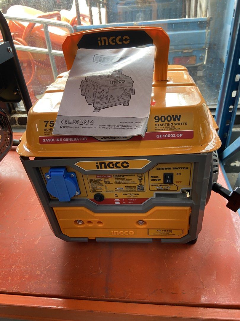 INGCO GASOLINE GENERATOR (Category: Announcements) located in San Pablo. Submitted by justineange628 (Listing ID 1459101570, Image 1). Description: ⚡ INGCO GE10002-5P GASOLINE GENERATOR – 900W ⚡ 🔋 Compact • Reliable • Practical Power! Need a dependable power source for your home, small business, outdoor activities, or emergency backup? The INGCO GE10002-5P Gasoline Generator is a compact and convenient choice for your basic power needs. 💪 📋 PR