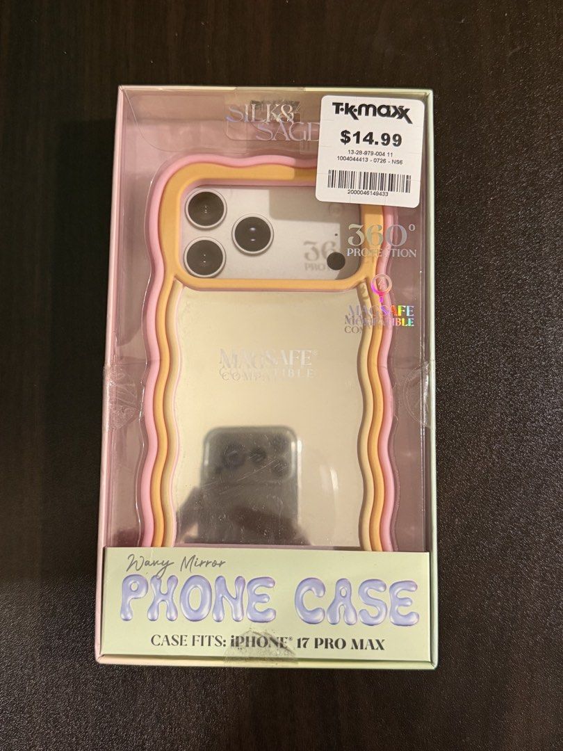 iPhone 17 pro max mirror phone case (Category: Cases & Sleeves) located in Quezon City. Submitted by PrelovedTreasureees (Listing ID 1459168489, Image 1). Description: - Purchased from TK maxx Sydney - Bought for 14.99 AUD, approx 670 pesos - MagSafe - Never been used, but the box has been opened because I wanted to try it out - RFS: Too thick for my liking and impulse buy .