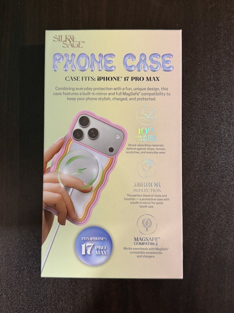 iPhone 17 pro max mirror phone case (Category: Cases & Sleeves) located in Quezon City. Submitted by PrelovedTreasureees (Listing ID 1459168489, Image 2). Description: - Purchased from TK maxx Sydney - Bought for 14.99 AUD, approx 670 pesos - MagSafe - Never been used, but the box has been opened because I wanted to try it out - RFS: Too thick for my liking and impulse buy .
