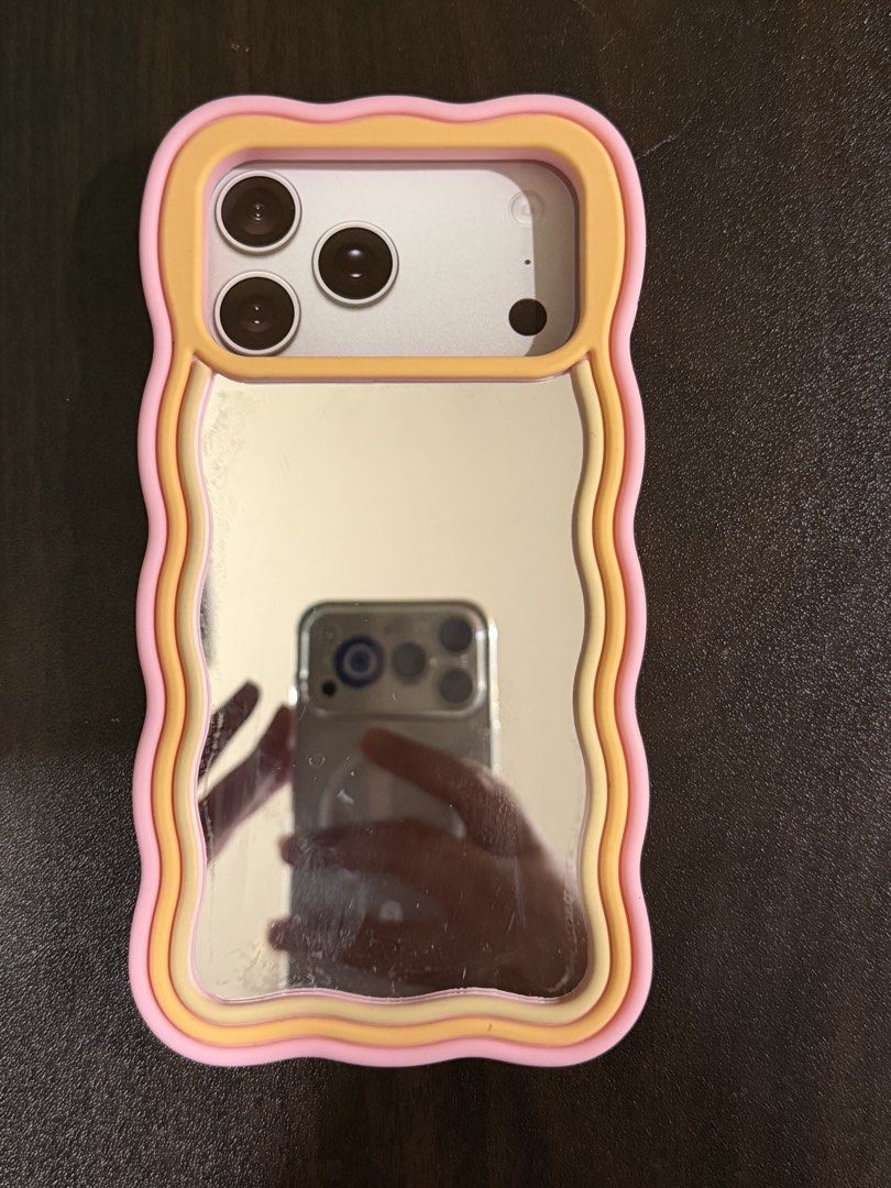 iPhone 17 pro max mirror phone case (Category: Cases & Sleeves) located in Quezon City. Submitted by PrelovedTreasureees (Listing ID 1459168489, Image 3). Description: - Purchased from TK maxx Sydney - Bought for 14.99 AUD, approx 670 pesos - MagSafe - Never been used, but the box has been opened because I wanted to try it out - RFS: Too thick for my liking and impulse buy .