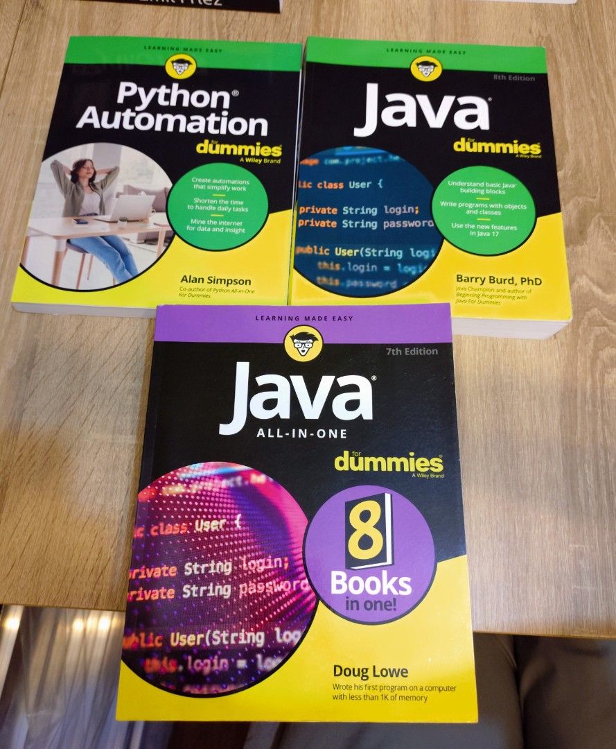 共三本 Java & Python Automation for Dummies （分類：教科書）位於 Hong Kong。 由 happyshark.surfer 提交（商品編號 1459147885，圖片 1）。簡介： $200是三本既價錢，如只買其中一至兩本就原價四折。 寶琳至上環沿線交收，不定期會經荔枝角。坑口或星期六下午上環交收優先，時間互就 ：） 我有其他相關物品出售，如多買可小議！ 可順豐到付。。