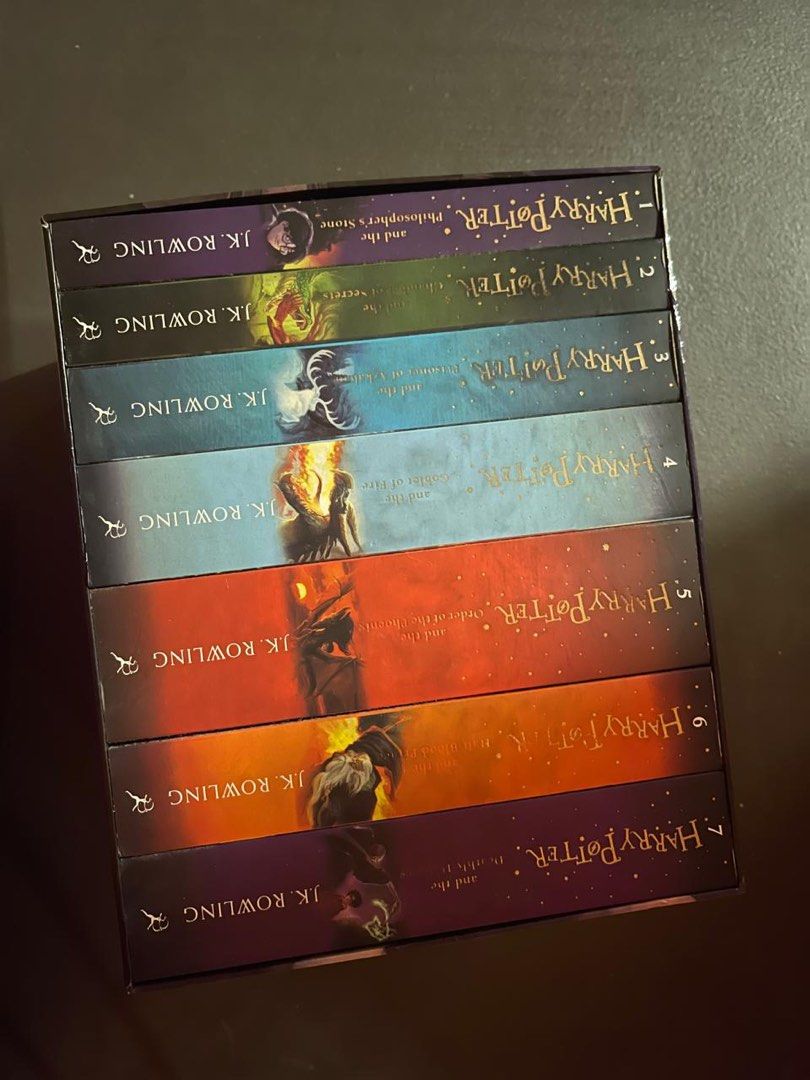 J.K. Rowling Harry Potter Complete Book Series Box Set (Category: Storybooks) located in Cebu City. Submitted by emma_buyandsell (Listing ID 1459275821, Image 1). Description: - Complete set of all 7 Harry Potter books by J.K. Rowling. - Essential for any Harry Potter enthusiast. - Immerse yourself in the magical wizarding world!.