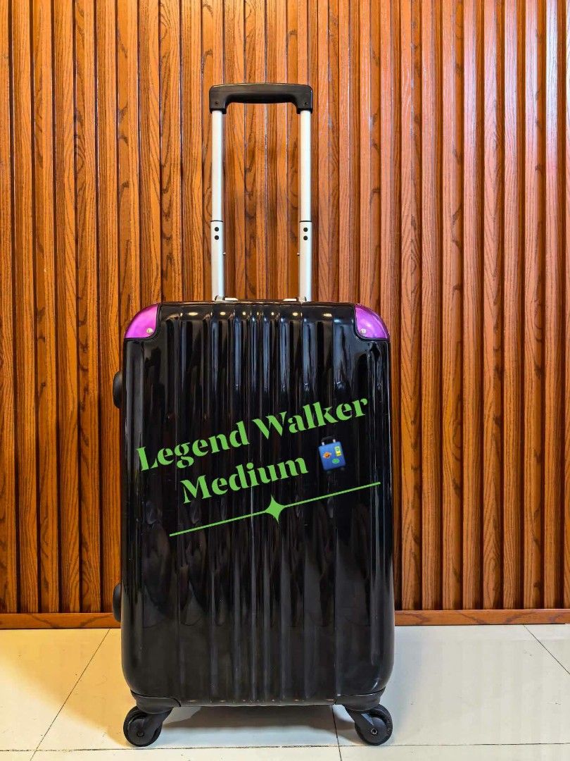Legend Walker (Category: Luggage) located in Manila. Submitted by jzjapansurplus (Listing ID 1459274476, Image 1). Description: Brand: Legend Walker ✅ Medium check luggage ✅ H23.5" xW14.25" x D10.25" ✅ High Quality Durable Body! ✅ Made From Tough polycarbonate 👌 ✅ 360° Wheels All smooth ✅ With aluminum Frame ✅ With 4 Aluminum Corner pads ✅ Telescopic Aluminum Handle ✅ Multi purpose interior ✅ TSA002 Lock with Key.
