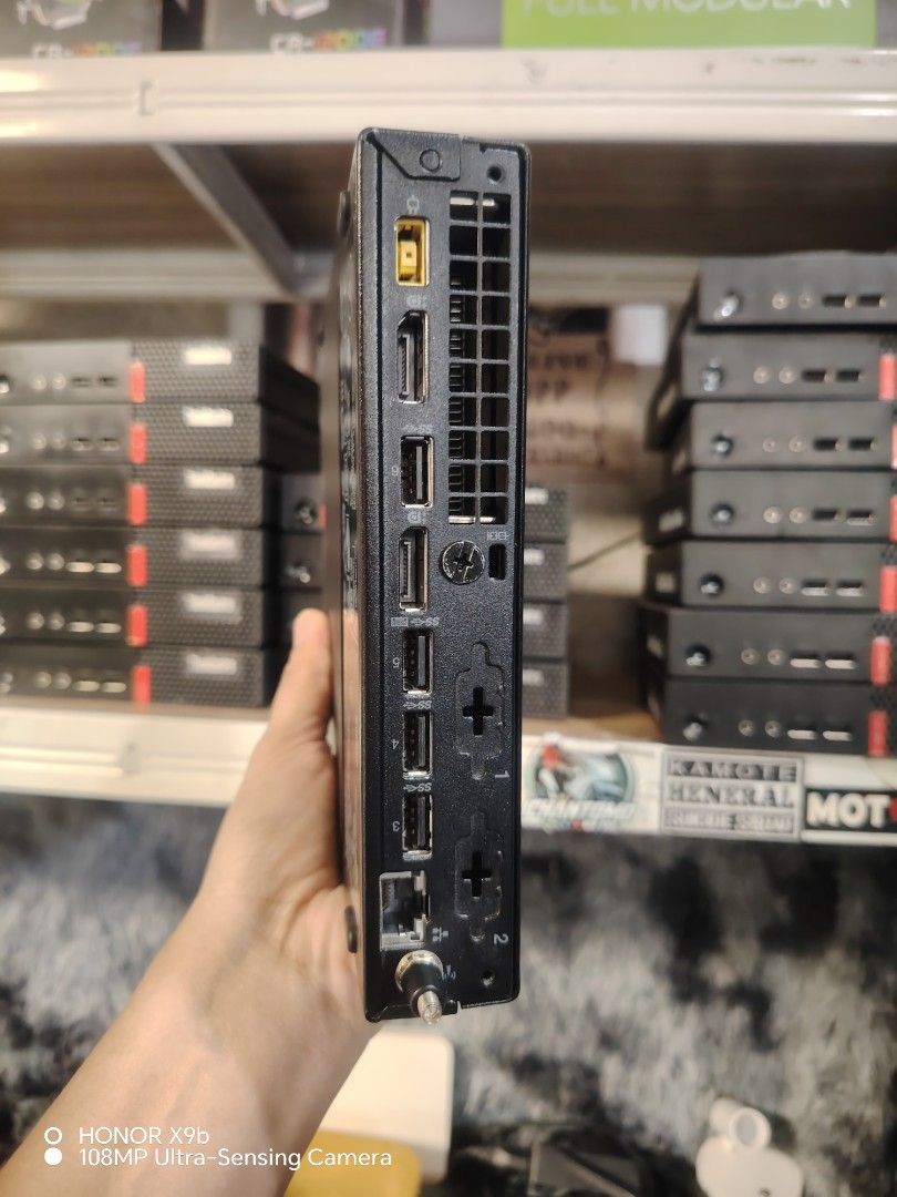 Lenovo ThinkCentre Tiny Desktop Computer (Category: Desktops) located in Bacoor. Submitted by shampoo027 (Listing ID 1459118990, Image 2). Description: - Lenovo ThinkCentre Mini PC - Compact, space-saving small form factor - Multiple USB ports (front and back) - Power adapter port visible - Ready for your setup 💻 PRE-OWNED PC PACKAGES ✅ Used in Good Condition 🛡️ 1-Month Parts Warranty Lenovo M710 • Intel Core i3 7th Gen • 8GB DDR4 RAM • 128GB S