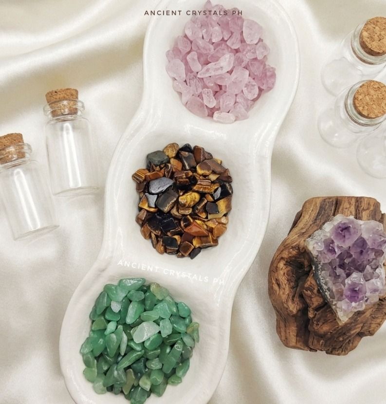 Make Your Own Spell Jar (Category: Handmade Craft) located in Makati City. Submitted by ancientph (Listing ID 1459175147, Image 2). Description: Make Your Own Spell Jar ✨ From the Power Within Collection Good for: -Green Aventurine: Attracts luck -Rose Quartz: Promotes love -Tiger’s Eye: Boosts confidence -Herbal Blend: Enhances intention °•°•°•°•°• How to Create Your Spell Jar: 1. Cleansing: Clear your glass bottle and ingredients with incense s