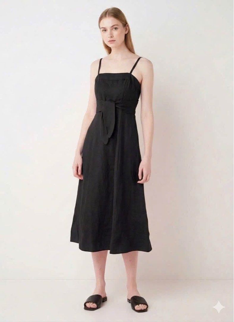 MANGO LINEN BOW MIDI DRESS (Category: Dresses) located in Quezon City. Submitted by chingchua18 (Listing ID 1459194858, Image 3). Description: ‼️STEAL PRICE-499 only‼️ M@NGO BOW LINEN MIDI DRESS FIRST TO PAY PINAS ONHAND VIETNAM HAUL Tie-waist detailing adds charm to the Bow Line Dress from M@ngo. Made from 100% linen fabric with cotton lining, this dress features long and A-line design with low neckline, sleeveless cut, thin straps, bow detail a