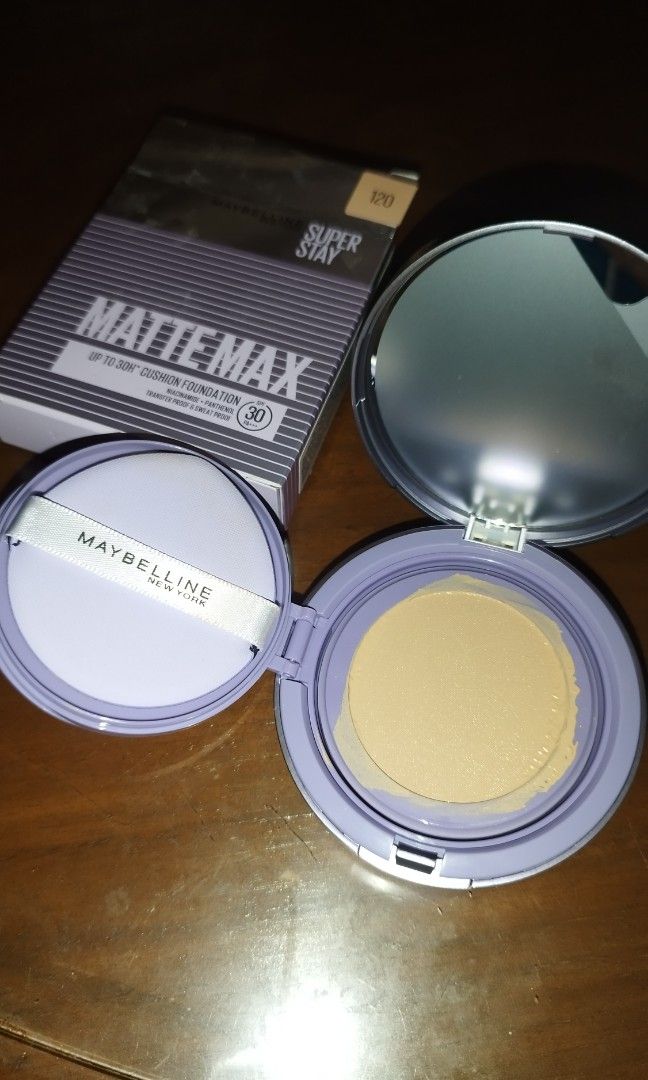Maybelline Super Stay Matte Max Cushion Foundation (Category: Makeup) located in San Pedro. Submitted by cs_lgn (Listing ID 1459122059, Image 1). Description: Maybelline Super Stay Matte Max Cushion Foundation in 120 Php 400 Brand new. Just swatched. Rfs: Not my shade 📍 LOC: San Vicente, San Pedro Laguna 💰 MOP: Gcash/GoTyme/Maribank/BPI (payment first) 🚚 MOD: Lalamove/J&T 🤝 Meetup nearby (+hf).
