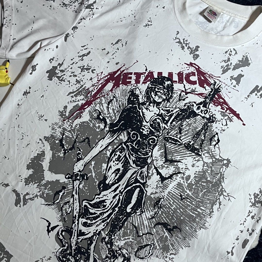 Metallica AOP folm tag (Category: Tshirts & Polo Shirts ) located in Naga. Submitted by noheadguy (Listing ID 1459206467, Image 2). Description: Metallica AOP folm tag Needs wash and Small rust stain Color rate:9/10 Good condition W:22.5 L:28.