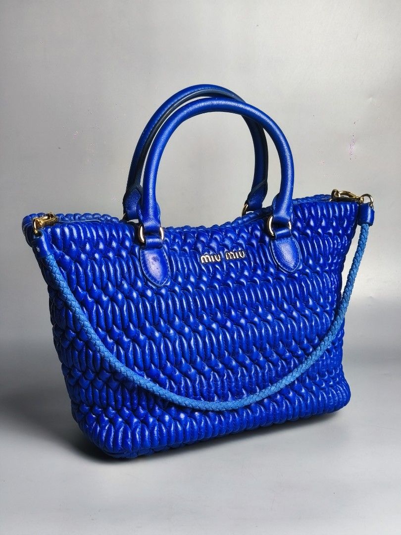 Miu Miu Matelasse Quilted Handbag (Category: Luxury Bags & Wallets) located in Bulacan. Submitted by 4kcollection (Listing ID 1459259605, Image 3). Description: Miu Miu Matelasse Quilted Handbag Pre-loved from Japan Good Condition Size: Small to Medium H'9 x L'13.5 x W'6 Inch W/ 1 Strap Missing White Tag Normal sign of Usage May dark spot sa body hndi nman halata Dm for sure buyer 📩 MOP: Gcash / Maya / BPI Courier: J&t / Lbc / Lalamove Location: