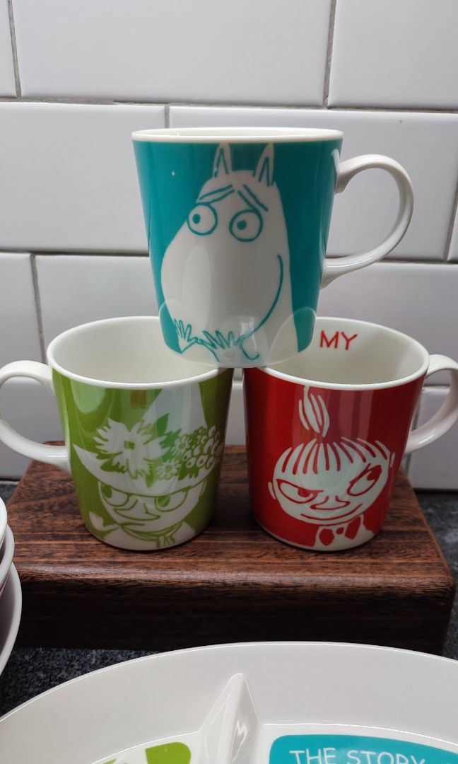 Moomin Valley Collection (Category: Dinnerware & Cutlery) located in Mandaluyong City. Submitted by lalahhome (Listing ID 1459179246, Image 2). Description: Sold as set 3 mugs 3 bowls 2 divided plates.