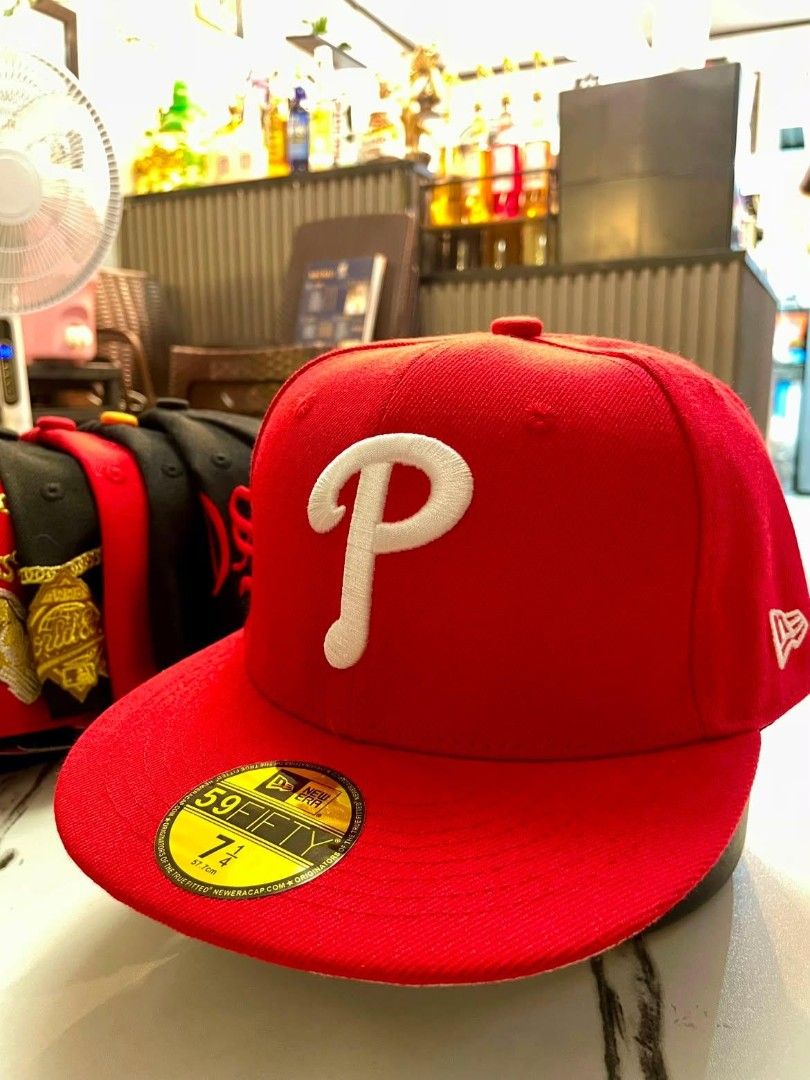 New Era 59FIFTY Fitted Cap - Red (Category: Caps & Hats) located in Manila. Submitted by bgshop7 (Listing ID 1459158779, Image 1). Description: - Brand: New Era - Model: 59FIFTY Fitted Cap - Color: Red - Features: 'P' logo on the front - Size: 7 1/4 - Ideal for: Baseball fans - Condition: Please check photos for detailed condition..