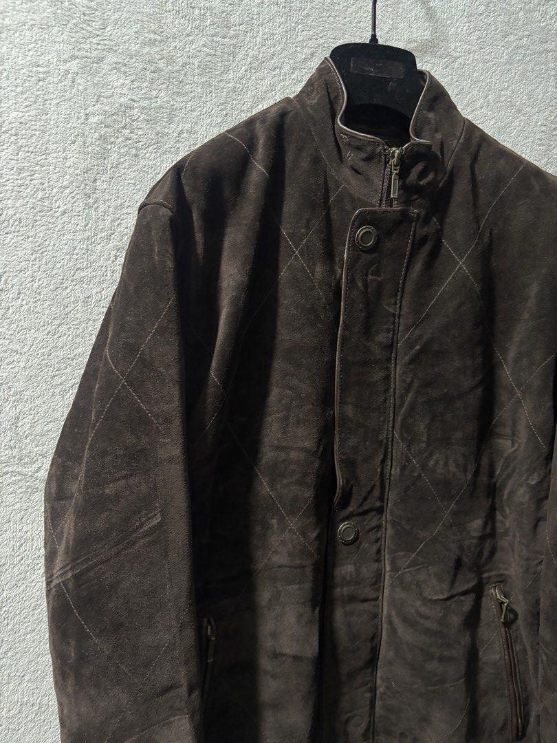 Nicku Nicku Suede Leather Cafe Racer Jacket (Category: Coats, Jackets and Outerwear) located in Baguio. Submitted by thecollector2600 (Listing ID 1459250975, Image 3). Description: Medium Rich choco brown 20” x 26”.