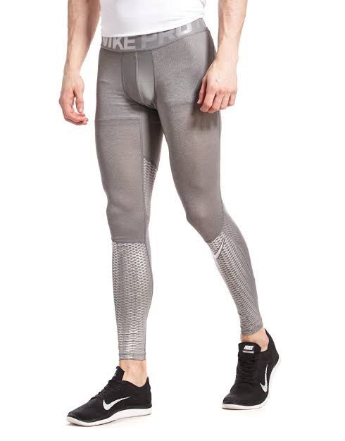 Nike Pro Hypercool Training/Compression Tights | Size XL (Category: Activewear) located in General Trias. Submitted by zrchustle.604 (Listing ID 1459288045, Image 1). Description: Nike Pro Hypercool Training/Compression Tights in grey. This high-performance baselayer features a micro-textured horizontal knit pattern, ergonomic flatlock stitching to prevent chafing, and distinct targeted mesh ventilation panels with a geometric cross-hatch pattern