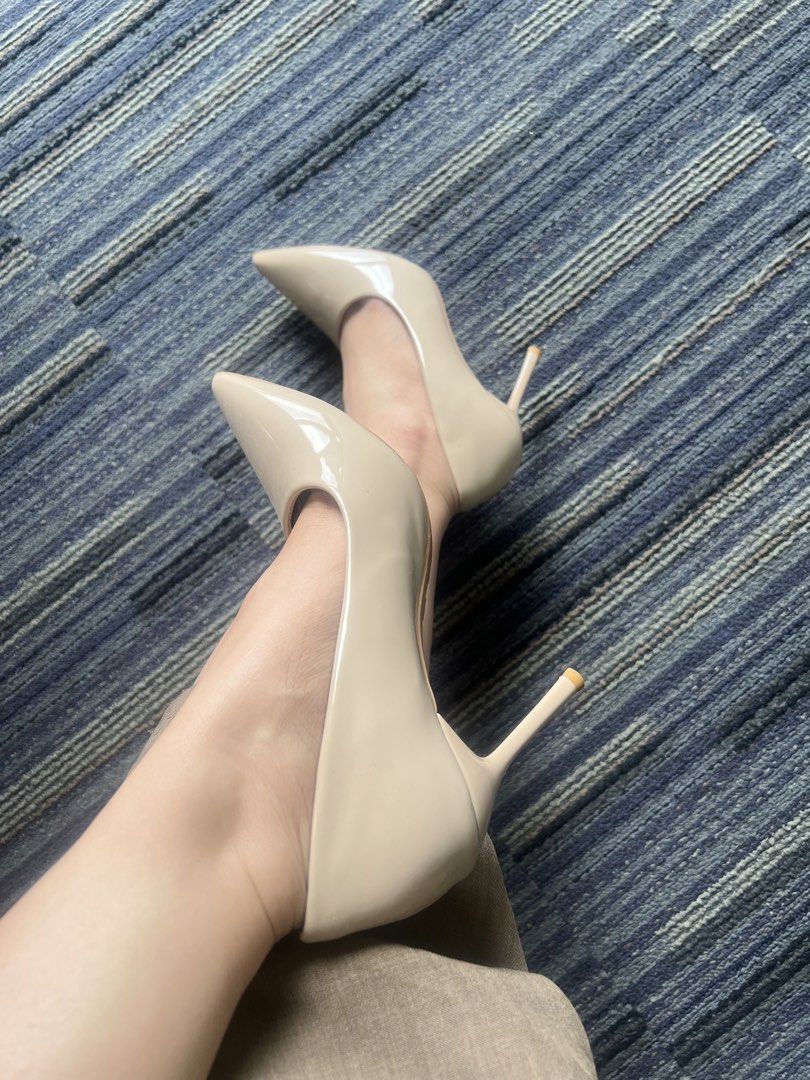 Nude Stiletto Heels (Category: Heels) located in Makati City. Submitted by warm.abc123 (Listing ID 1459108438, Image 1). Description: - Classic nude heels - Elegant pointed toe design - Chic stiletto heel - Comfortable for work or a night out - Size: 38 Ball-of-Foot Circumference: 23 cm, Foot Length: 24 cm, Shoes Inner length: 25.5 cm, Heel Height: 9 cm - Condition: worn once in the office only - Reason for selling: Doesn't fit anymore -minor sig